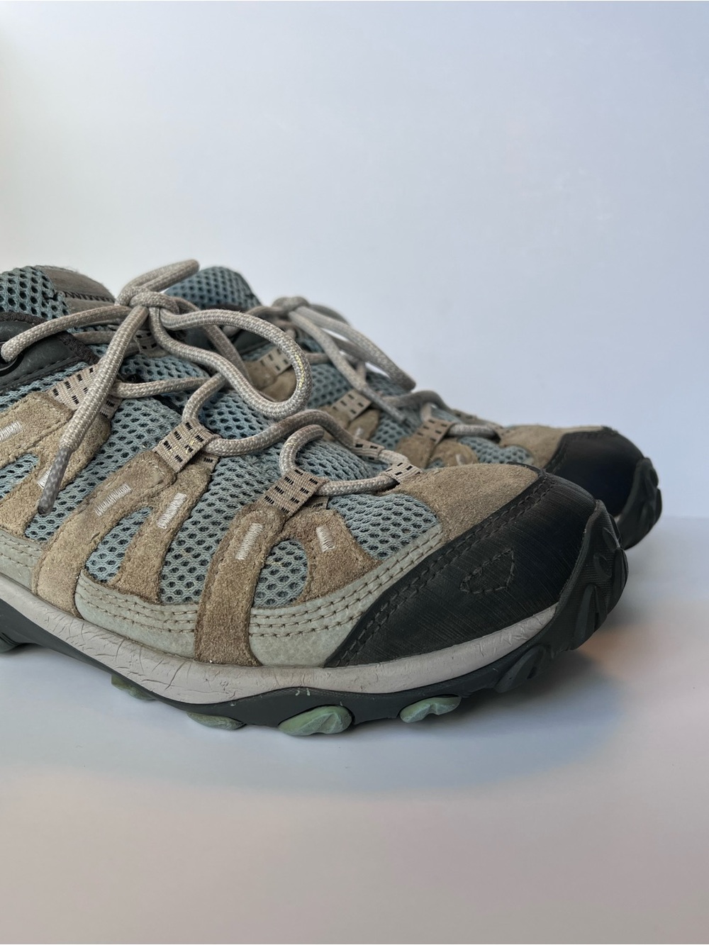 MERRELL Alverstone 2 Waterproof Hiking Trail Shoe Blue Gray Taupe Women 9 Wide - Picture 4 of 9